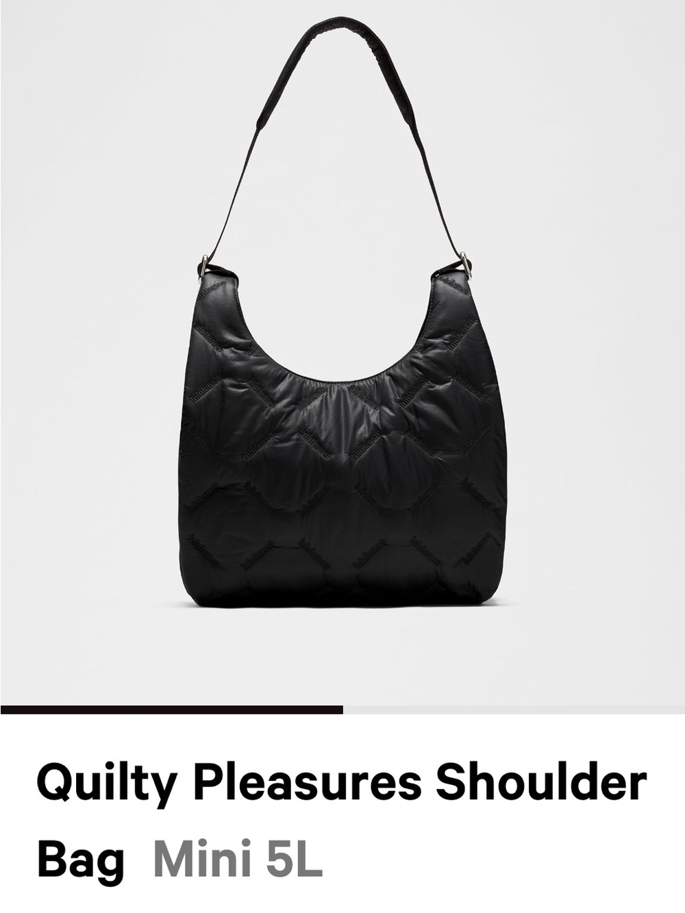 Lululemon Quilty Pleasures Shoulder Bag Mini 5L - Black NWT